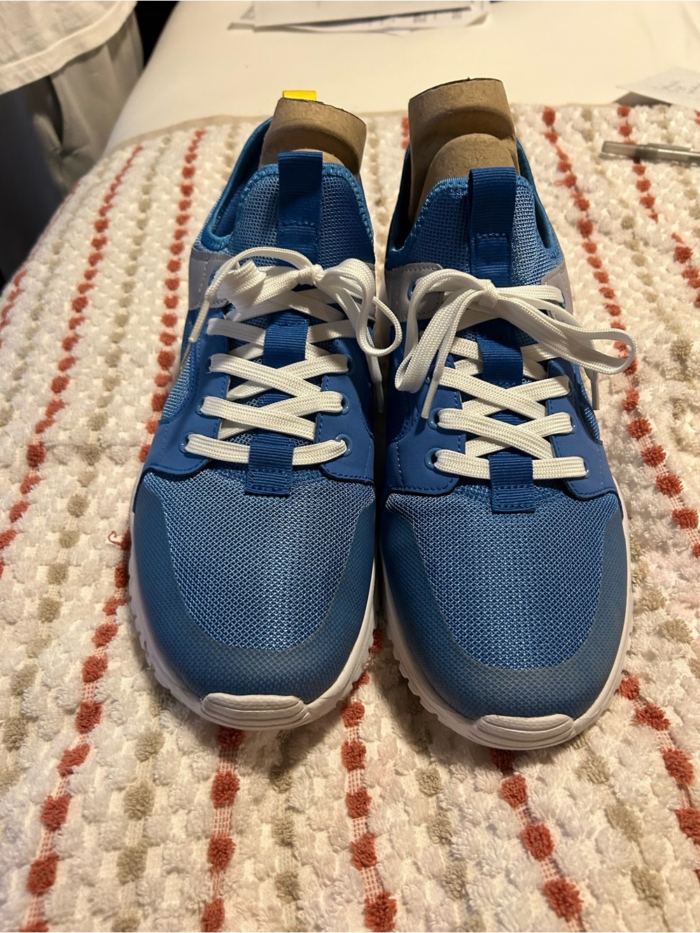 Men's Blue Mesh Athletic Sneakers - Lightweight Casual Trainer